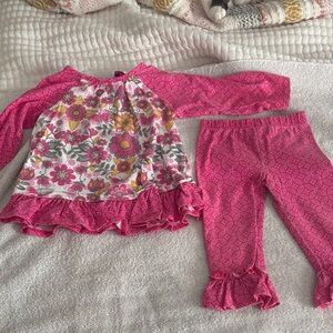 Pink floral girls outfit